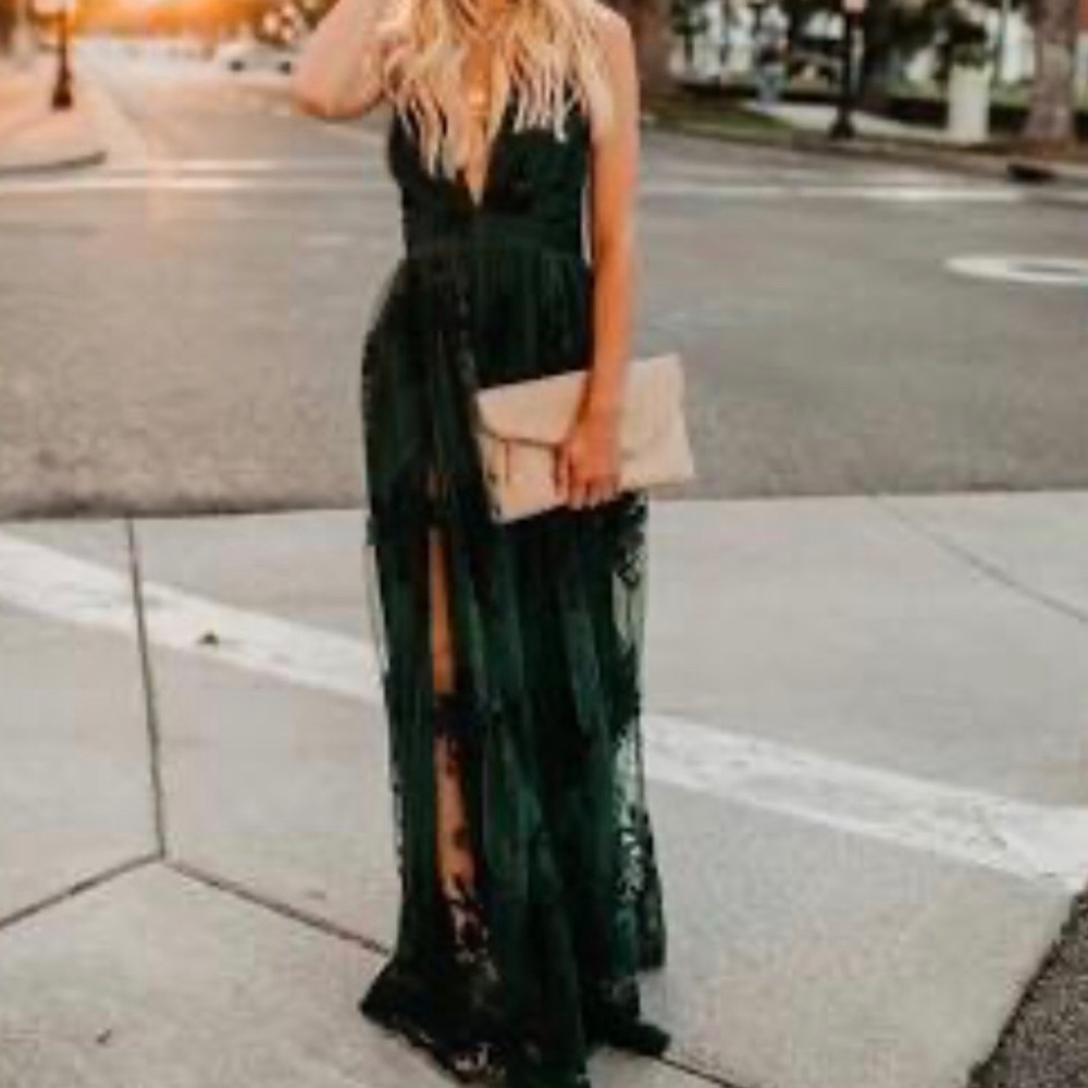 Antonia hunter green maxi